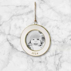 Pottery Barn Ornament - 2024 Dated Round Enamel Frame